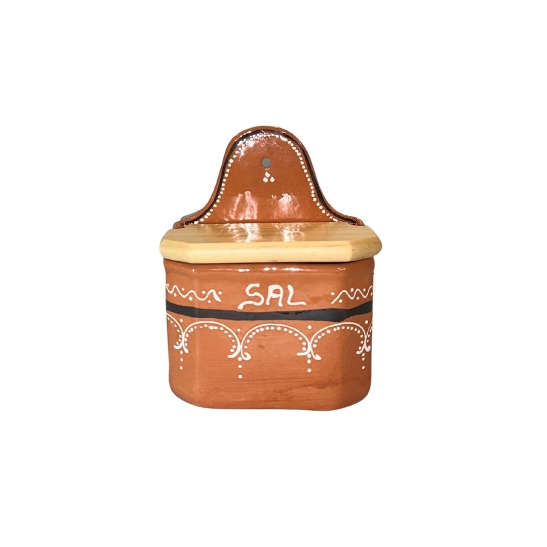 Arcos Clay Salt Well with Wood Lid 6"