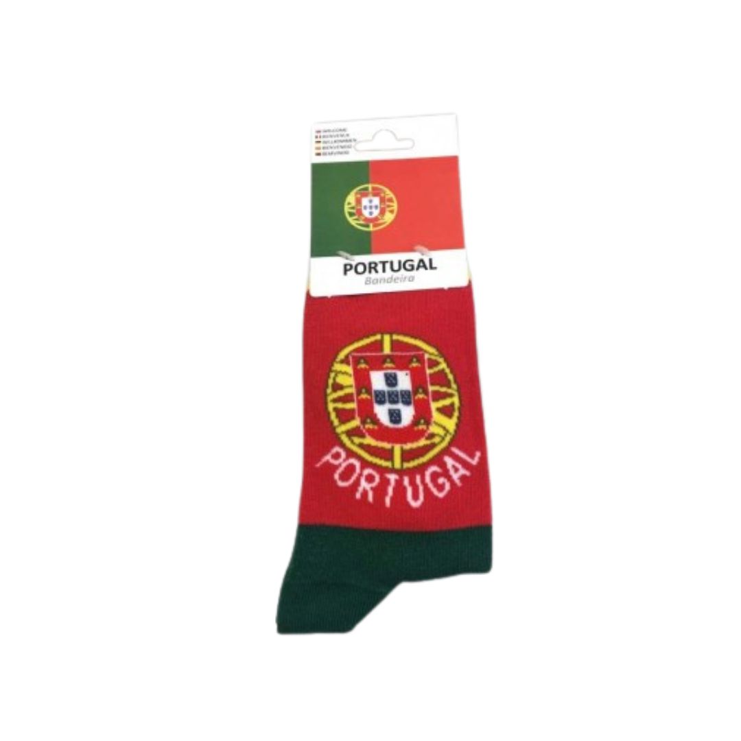 Red and Green Portugal Socks for Adults