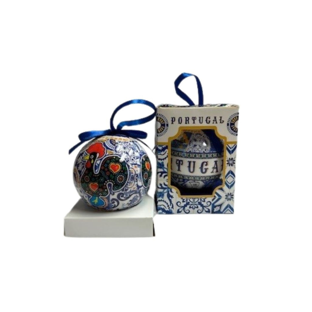 Portugal Rooster Azulejo Ornament 4"