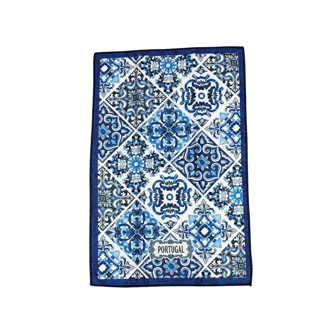 Blue Azulejo Portugal Microfibre Kitchen Towel 24x16"