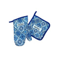 Blue Azulejo with Portugal Oven Mitt and Pot Holder Set 11"