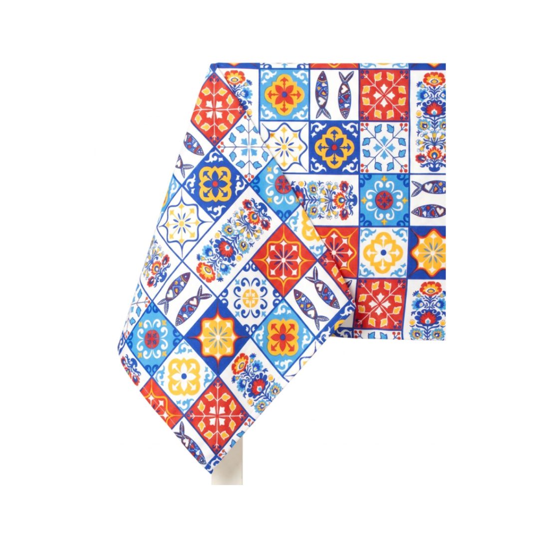 Multi-Colour Azulejo Tablecloth