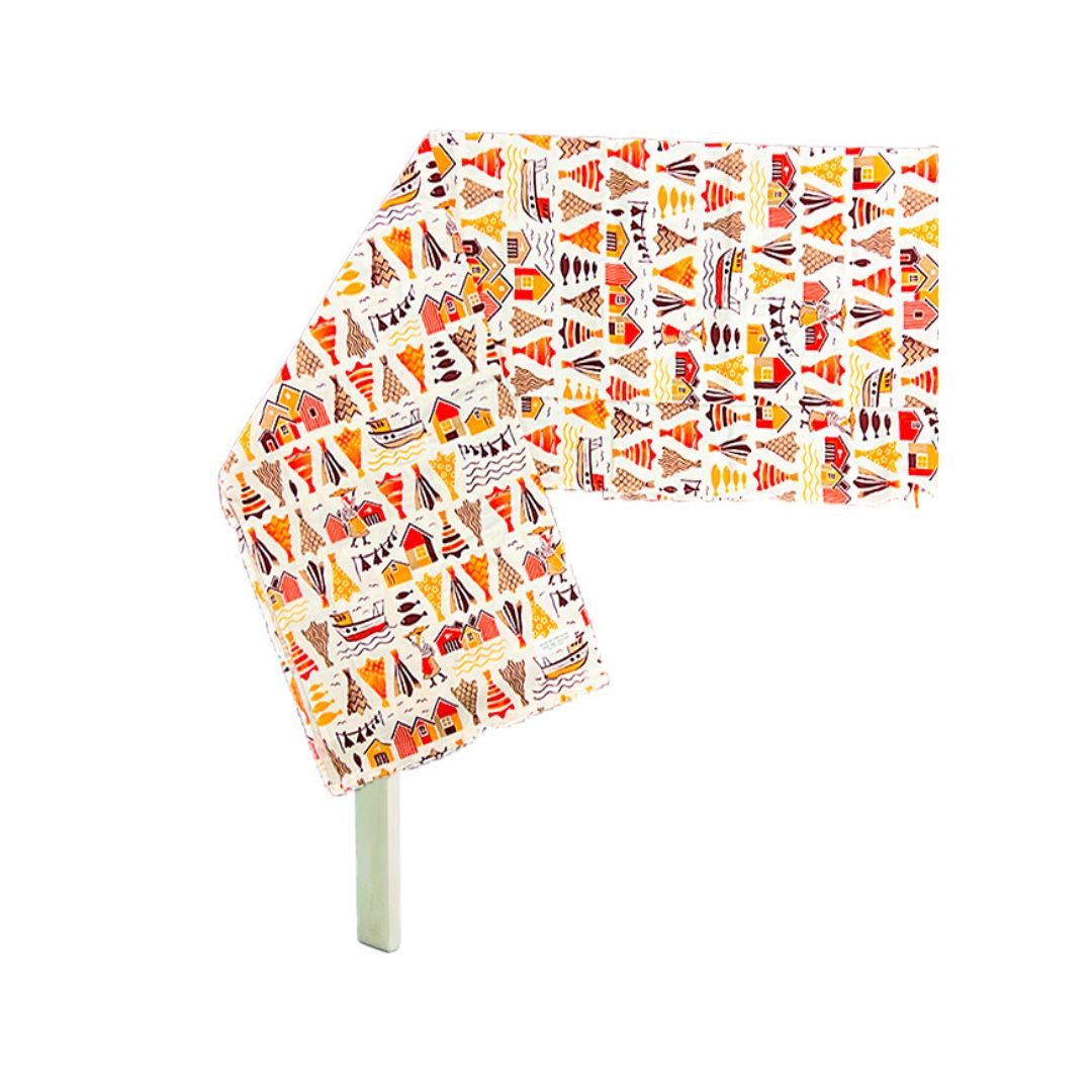 Brown & Orange Bacalhau Tablecloth