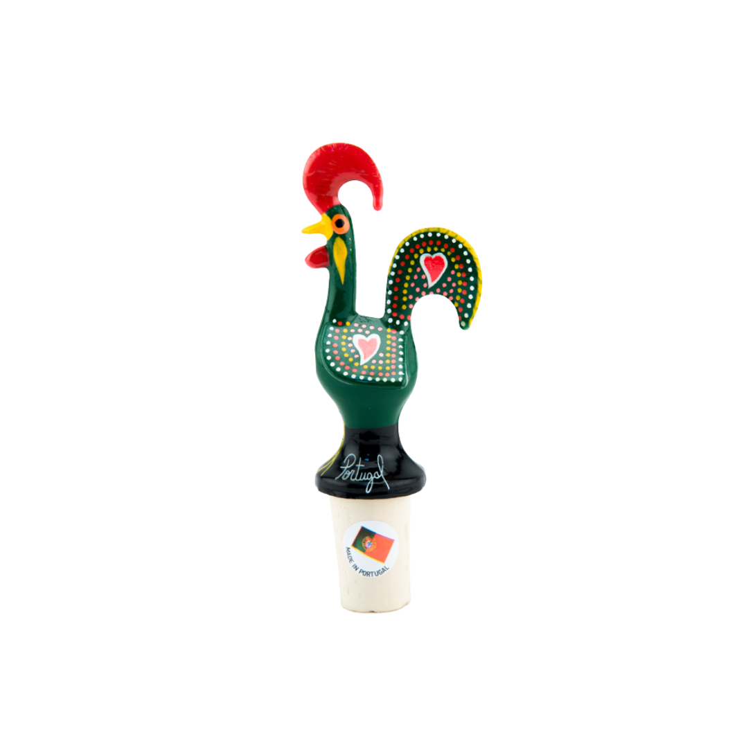 Metal Barcelos Rooster Cork Stopper 4.75"