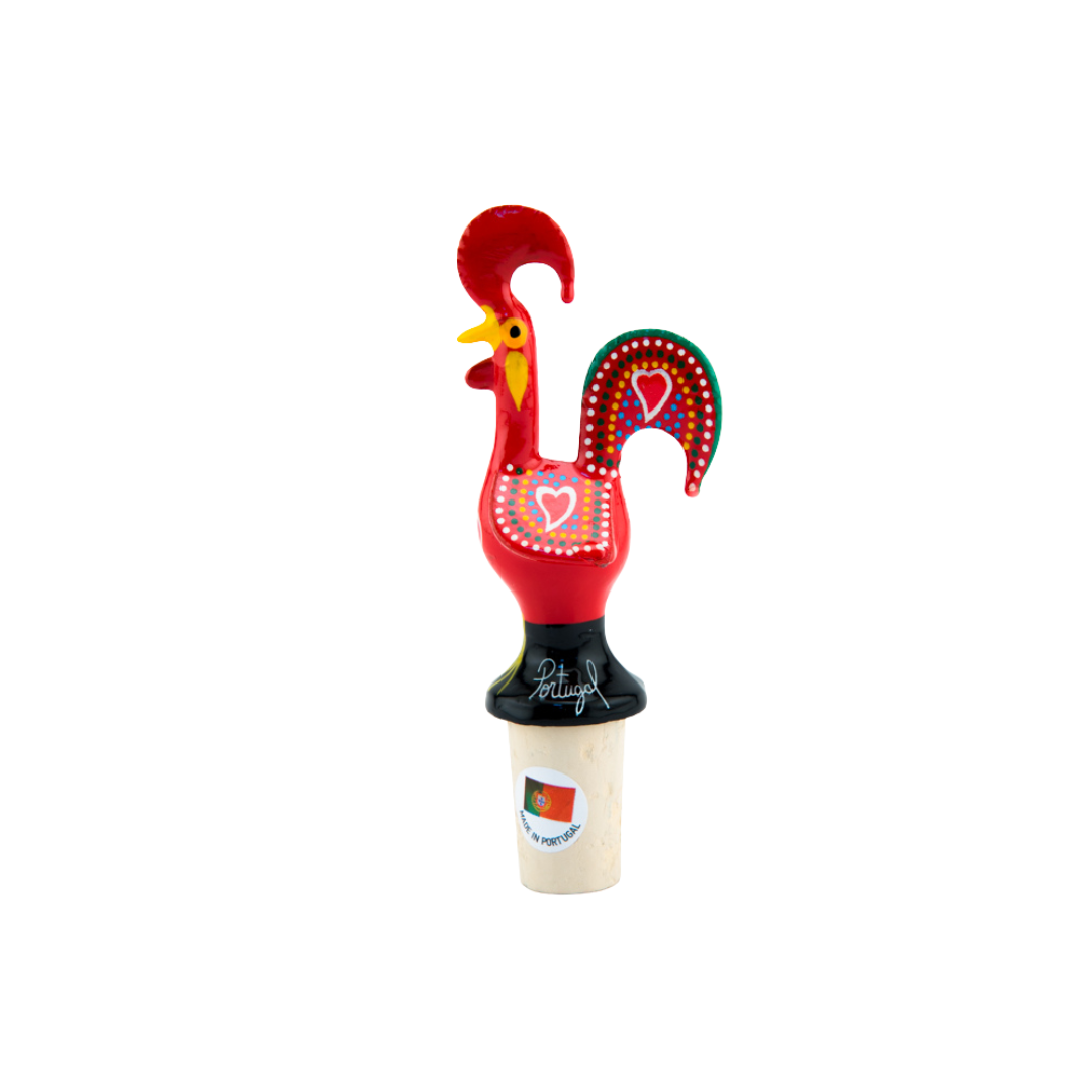 Metal Barcelos Rooster Cork Stopper 4.75"