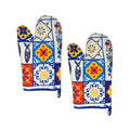 Set of 2 Multi-Colour Azulejo Oven Mitts 11x6"
