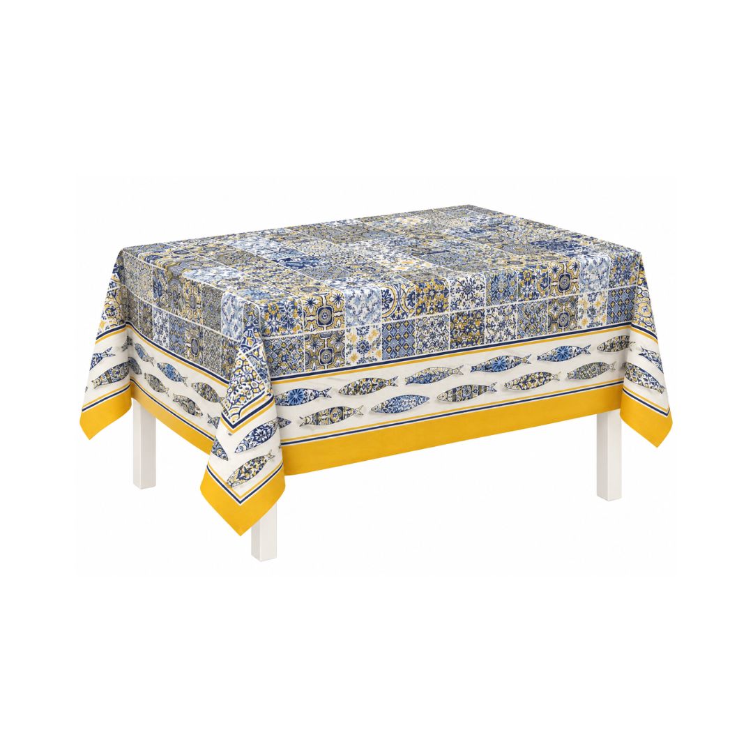 Azulejo with Sardinha Border Tablecloth
