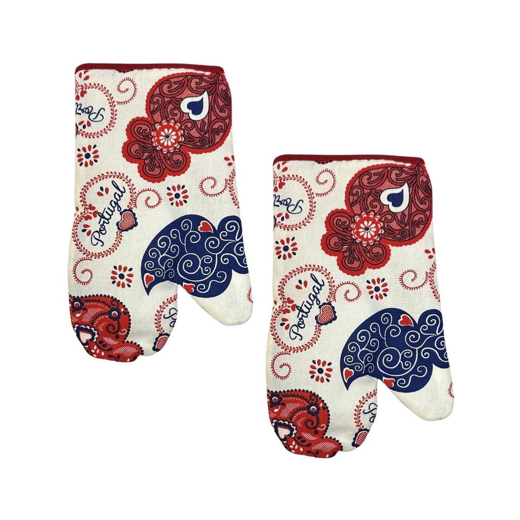 Set of 2 Viana Heart Oven Mitts 11x6"