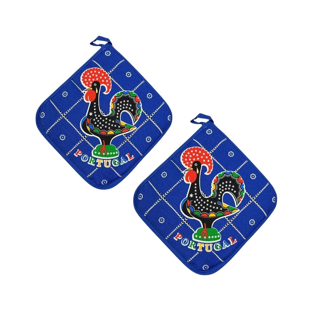 Set of 2 Happy Rooster Pot Holder 7.5"x7.5"