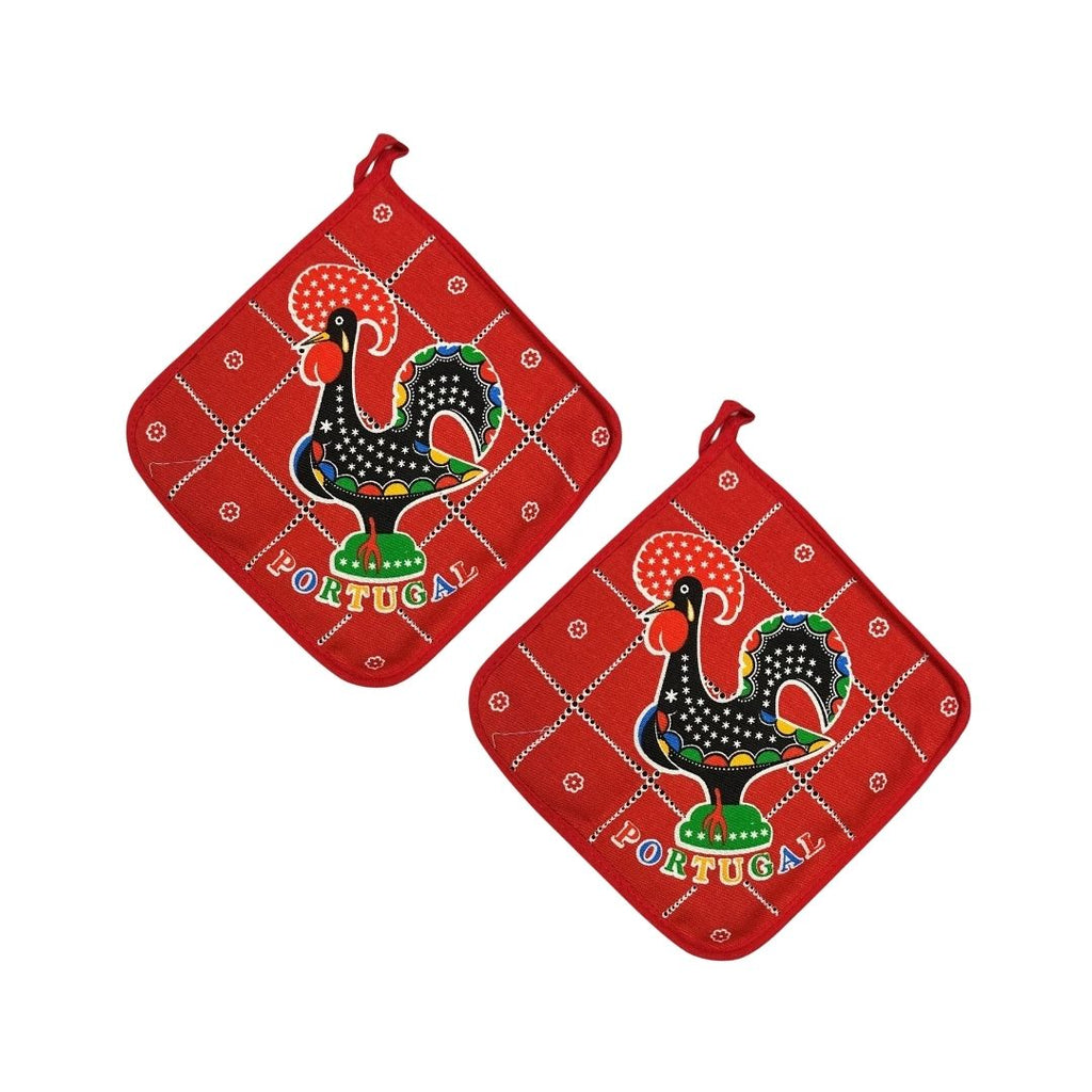 Set of 2 Happy Rooster Pot Holder 7.5"x7.5"