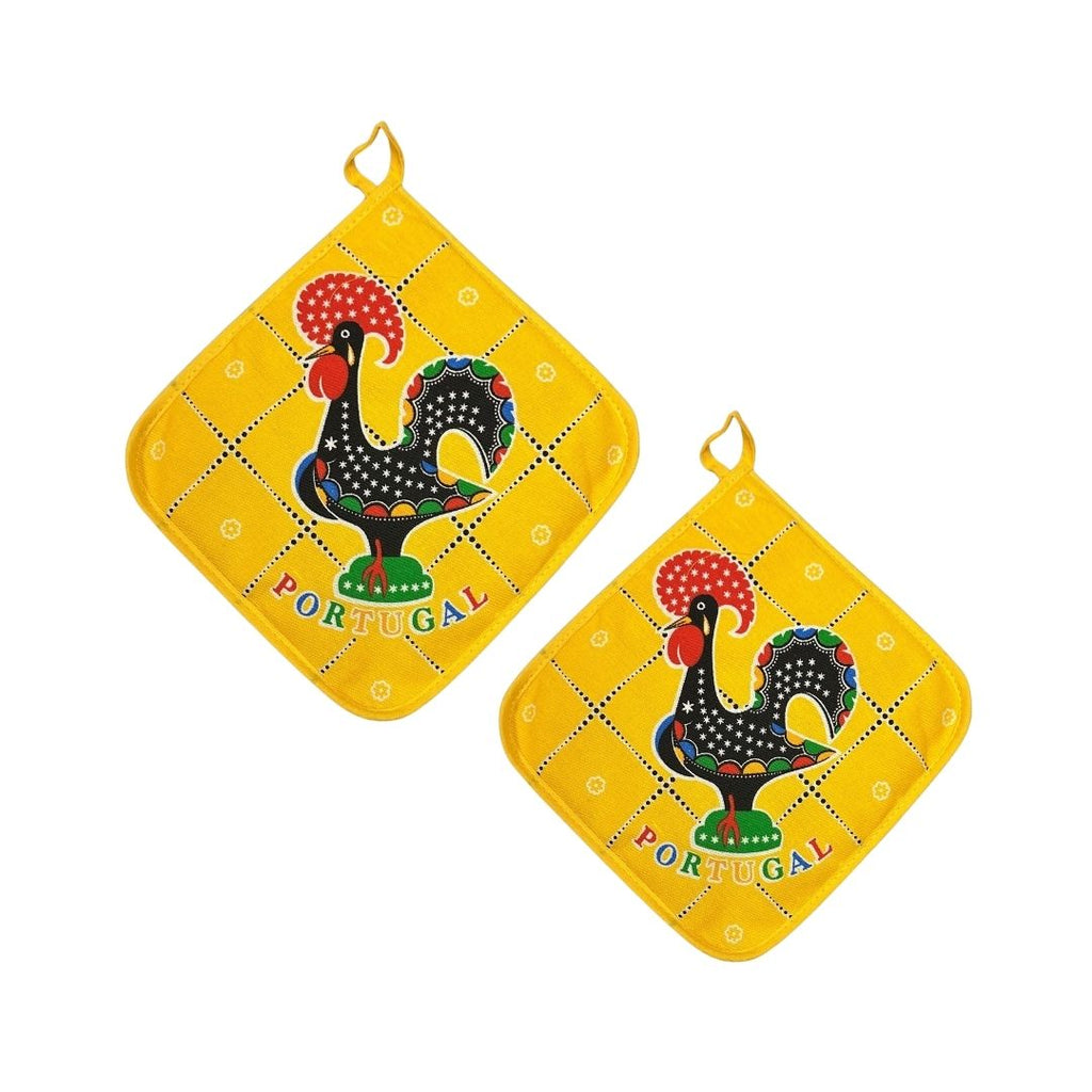 Set of 2 Happy Rooster Pot Holder 7.5"x7.5"