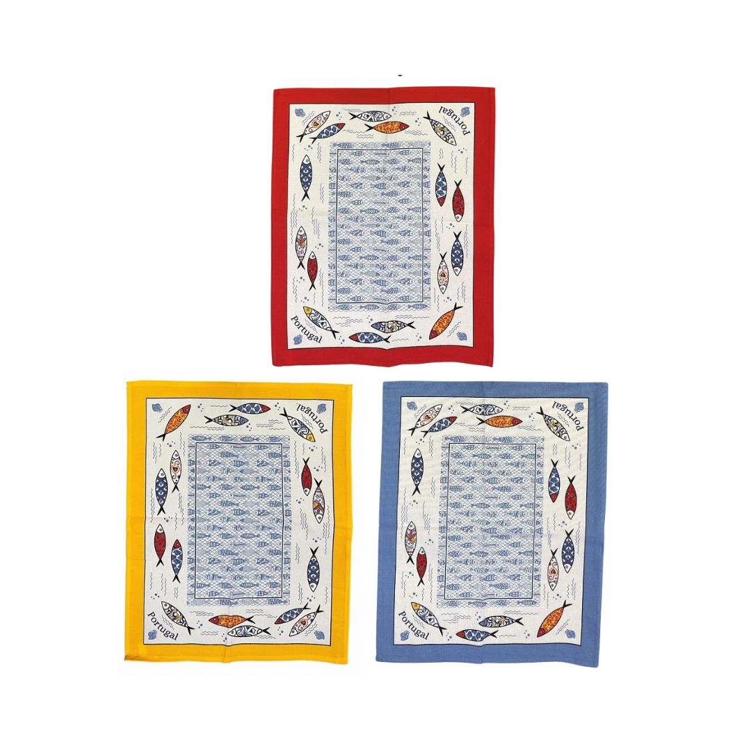 Set of 3 Sardine Kitchen Towel 20x28"