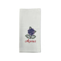 White Kitchen Towel with Hydrangea/Acores Embroidery 20x28"