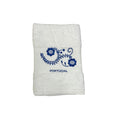 White Kitchen Towel with Blue Embroidery 20x20"