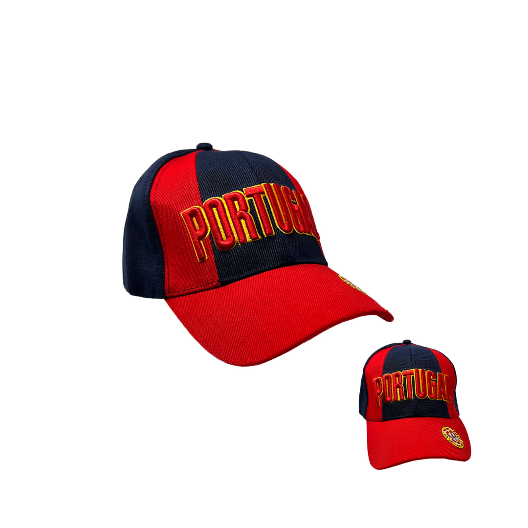 Embroidered Portugal Baseball Hat with Blue Stripe