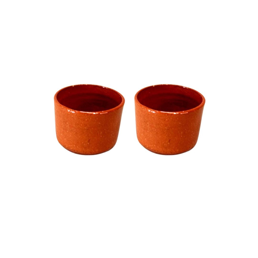 Set of 2 Traditional Clay Dip Bowls 2.25"