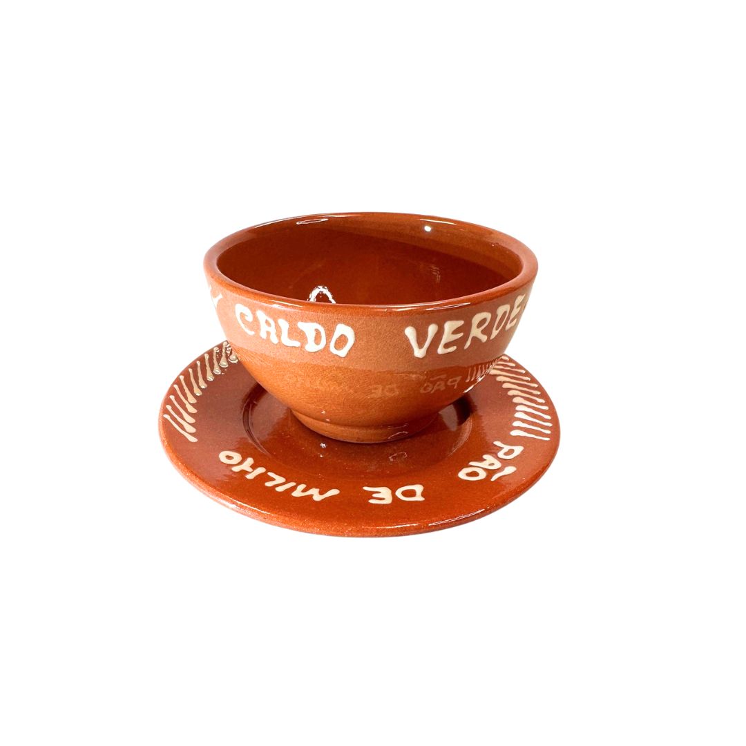 Traditional Clay Caldo Verde Bowl with Saucer 6.5"
