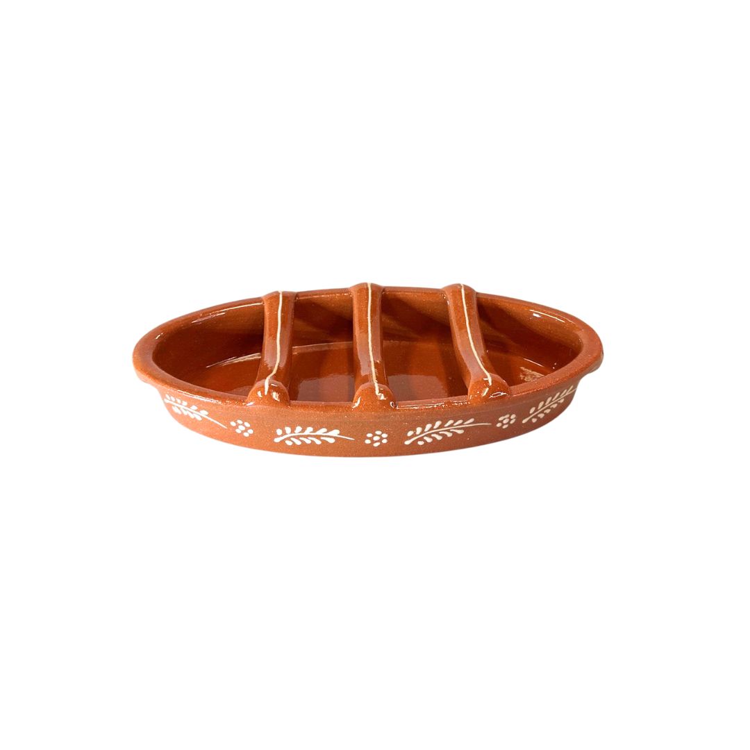 Traditional Clay Oval Sausage Roaster 10x4.75"