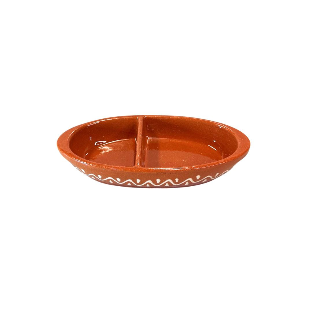 Traditional Clay Oval Olive Dish 7.5"
